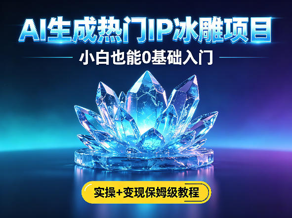 AI生成热门ip冰雕项目，小白也能0基础入门，实操+变现保姆级教程-聚合项目网