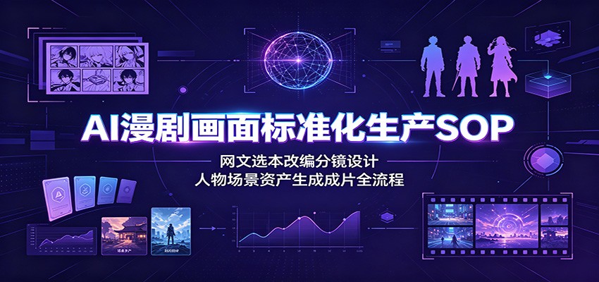 AI漫剧画面标准化生产SOP:网文选本改编分镜设计,人物场景资产生成成片全流程-聚合项目网