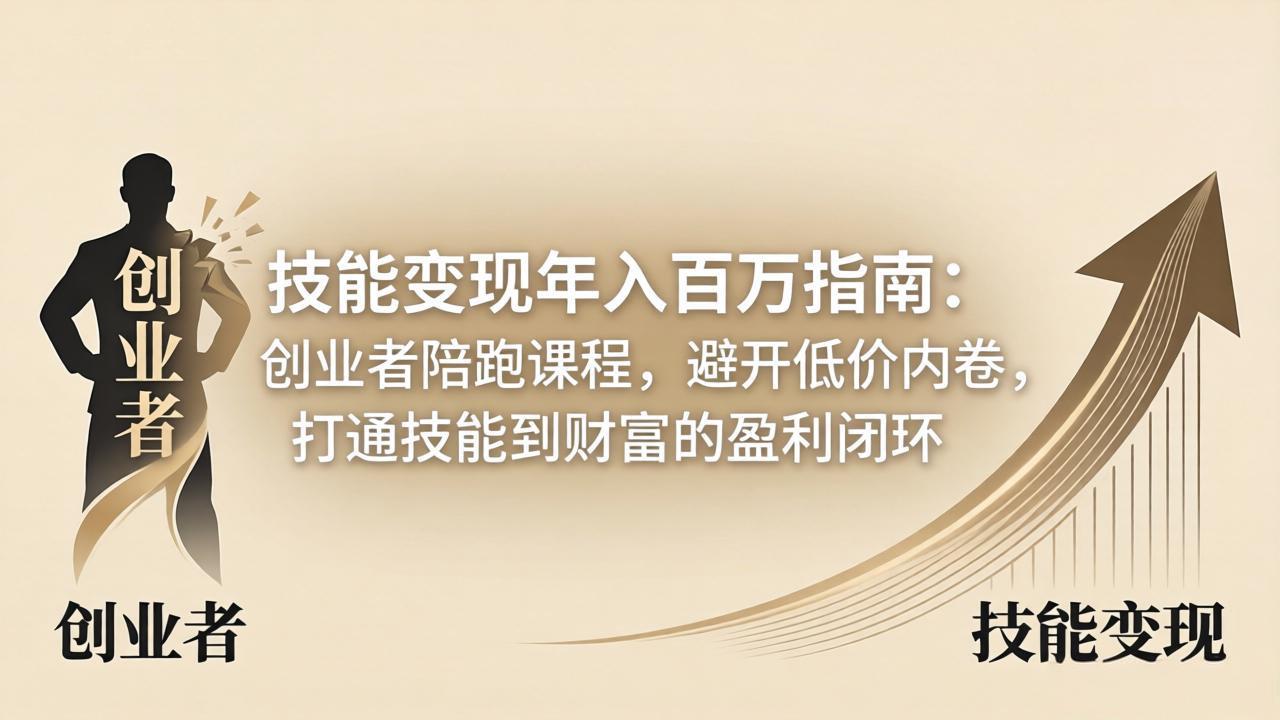 技能变现年入百万指南：创业者陪跑课程，避开低价内卷，打通技能到财富的盈利闭环-聚合项目网