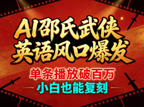 AI邵氏武侠英语风口爆发，单条播放破百万，小白也能复刻-聚合项目网
