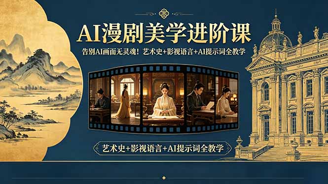 告别AI画面无灵魂！AI漫剧美学进阶课-更新，艺术史+影视语言+AI提示词全教学-聚合项目网