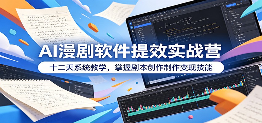 AI漫剧软件提效实战营：十二天系统教学，掌握剧本创作制作变现技能-聚合项目网