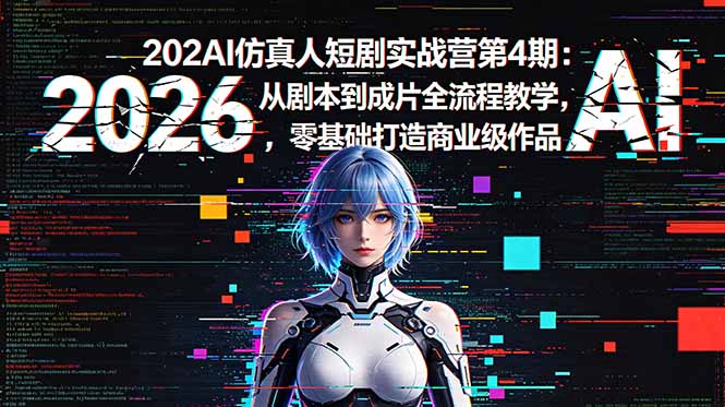 2026AI仿真人短剧实战营第4期：从剧本到成片全流程教学，零基础打造商业级作品-聚合项目网