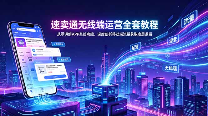 速卖通无线端运营全套教程，从零讲解APP基础功能，深度剖析移动端流量获取底层逻辑-聚合项目网