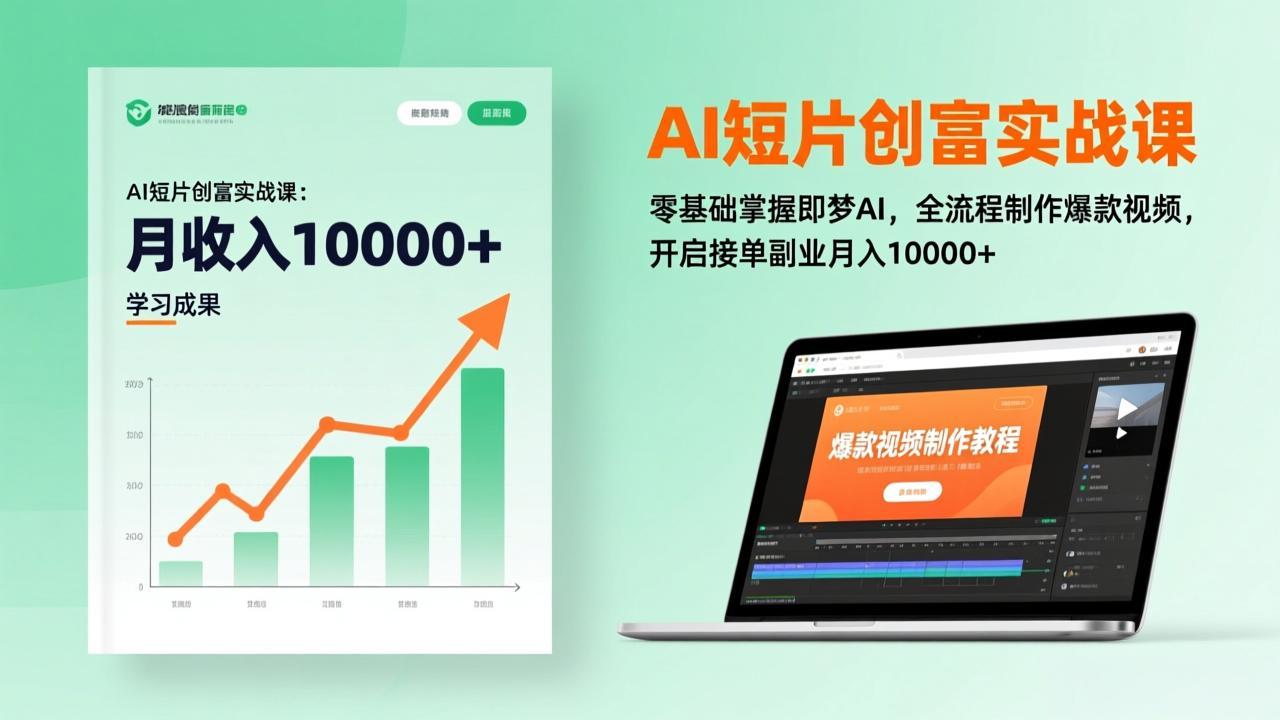 AI短片创富实战课：零基础掌握即梦AI，全流程制作爆款视频，开启接单副业月入10000+(更新-聚合项目网