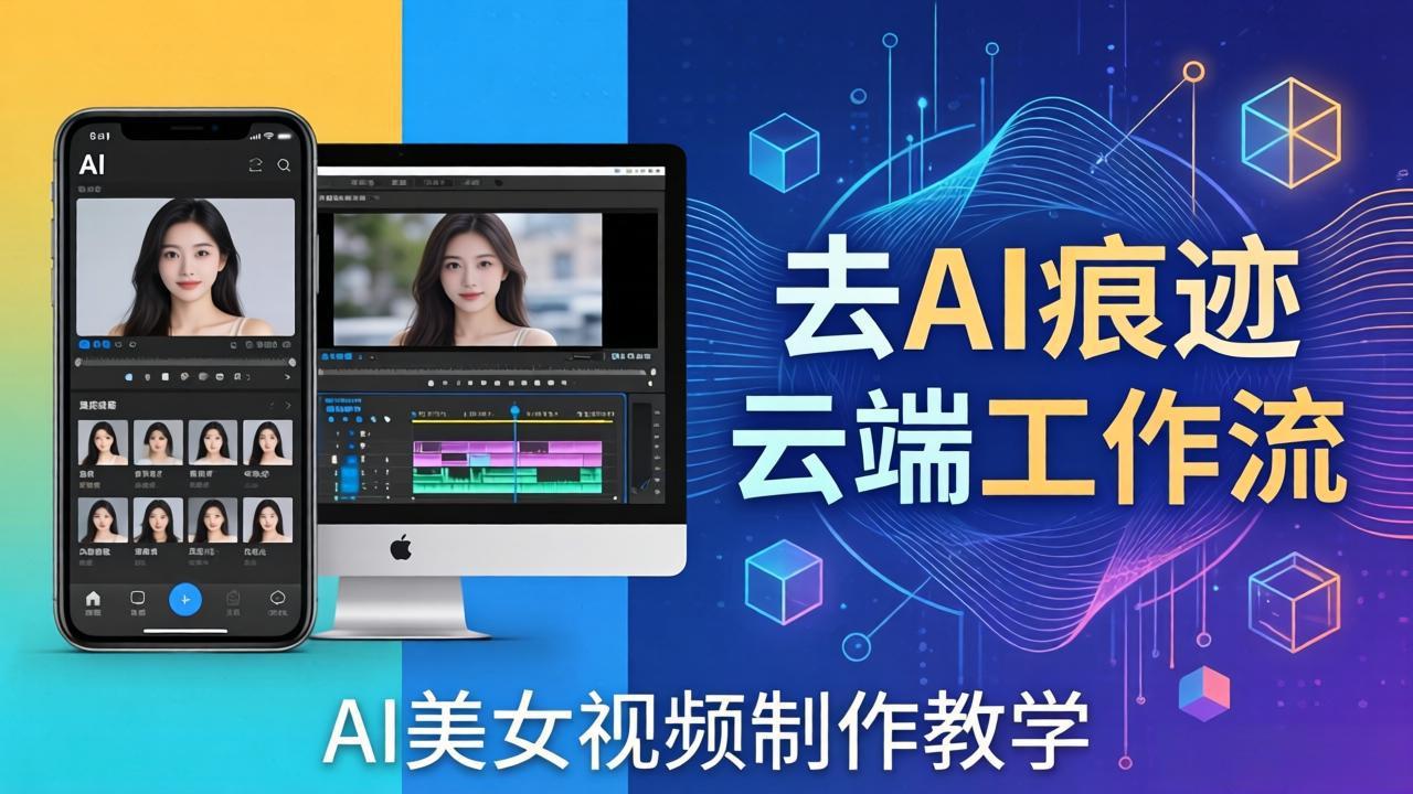 AI美女视频制作教学：去AI痕迹，云端工作流出图，手机电脑均可，不需要配置-聚合项目网