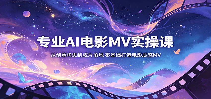 专业AI电影MV实操课：从创意构思到成片落地，零基础打造电影质感MV-聚合项目网
