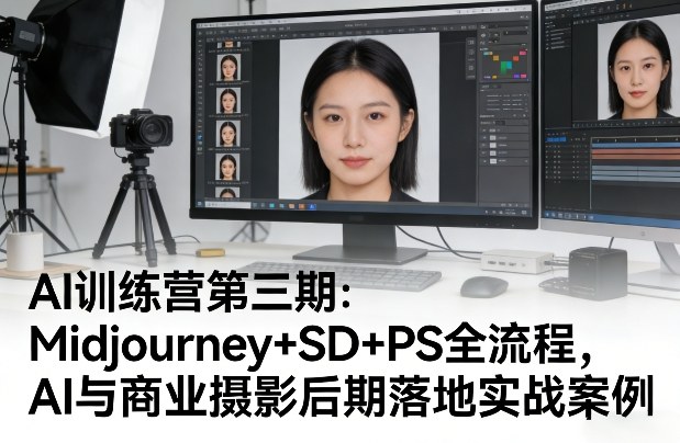 AI训练营第三期：Midjourney+SD+PS全流程，AI与商业摄影后期落地实战案例-聚合项目网