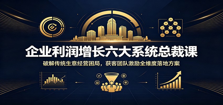 企业利润增长六大系统总裁课:破解传统生意经营困局,获客团队激励全维度落地方案-聚合项目网