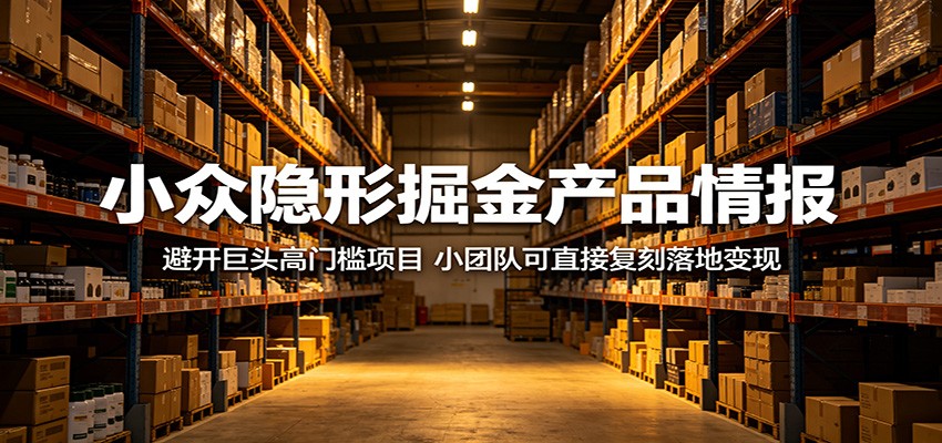 小众隐形掘金产品情报：避开巨头高门槛项目，小团队可直接复刻落地变现-聚合项目网