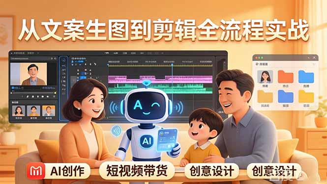 原创 AI 剧情短视频带货：AI+家庭剧情+带货广告，从文案生图到剪辑全流程实战-聚合项目网