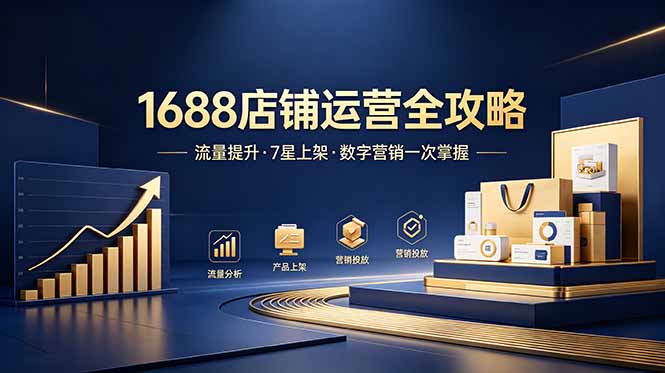 1688店铺没流量？产品上架不到7星？数字营销不会投？全套运营技能一次学(更新6月-聚合项目网