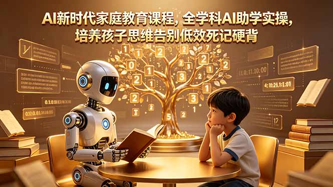 AI新时代家庭教育课程，全学科AI助学实操，培养孩子思维告别低效死记硬背-聚合项目网