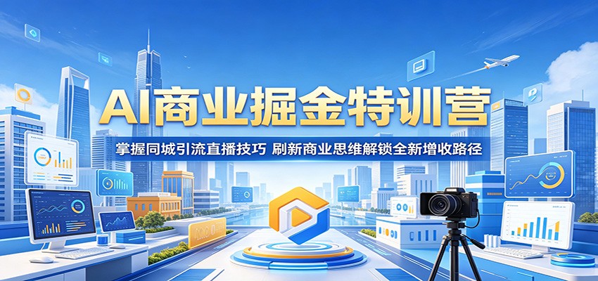 AI商业掘金特训营：掌握同城引流直播技巧，刷新商业思维解锁全新增收路径-聚合项目网