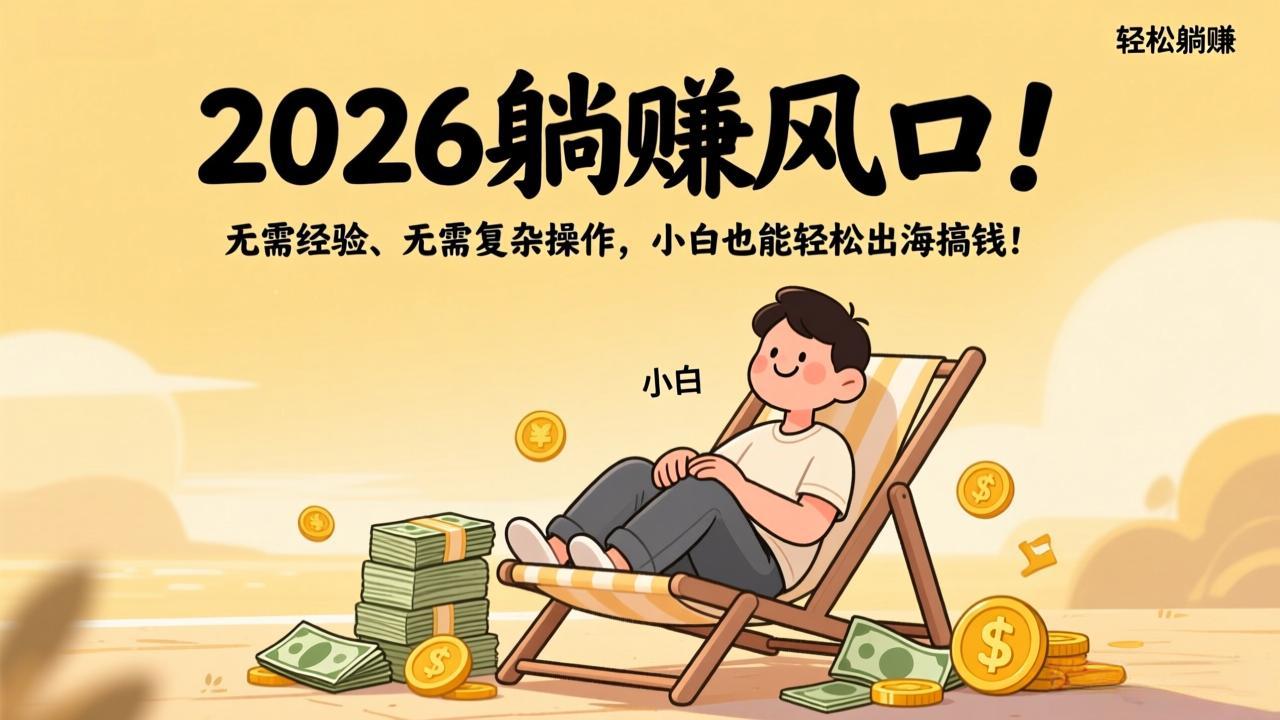 2026躺赚风口！无需经验、无需复杂操作，小白也能轻松出海搞钱！-聚合项目网