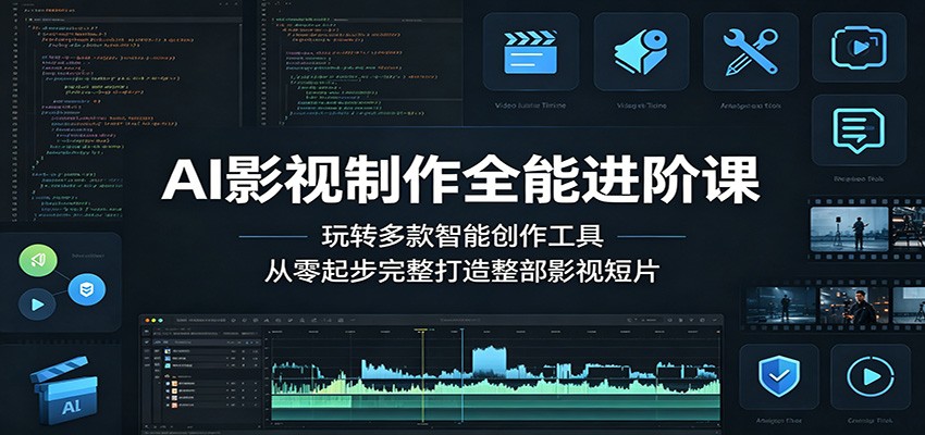 AI影视制作全能进阶课：玩转多款智能创作工具，从零起步完整打造整部影视短片-聚合项目网