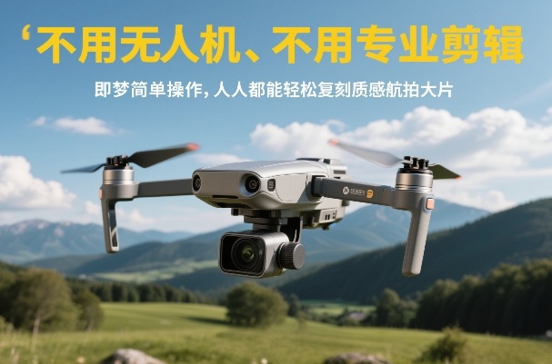 不用无人机、不用专业剪辑，即梦简单操作，人人都能轻松复刻质感航拍大片-聚合项目网