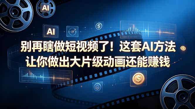别再瞎做短视频了！这套 AI 方法让你做出大片级动画还能赚钱【原创双语字幕】-聚合项目网