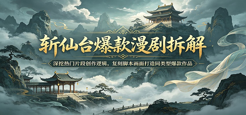 斩仙台爆款漫剧拆解：深挖热门片段创作逻辑，复刻脚本画面打造同类型爆款作品-聚合项目网