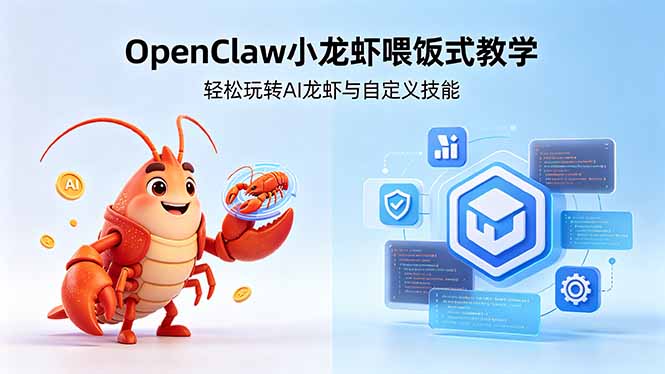 不用懂技术！OpenClaw小龙虾喂饭式教学，轻松玩转AI龙虾与自定义技能-聚合项目网