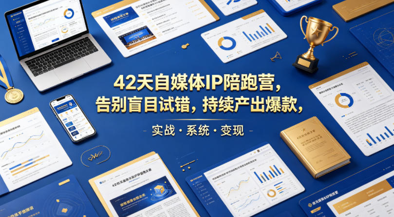 42天自媒体IP陪跑营，告别盲目试错，持续产出爆款，实战·系统·变现(更新2026)-聚合项目网