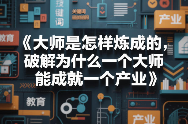 大师是怎样炼成的，破解为什么一个大师，能成就一个产业【电子书】-聚合项目网