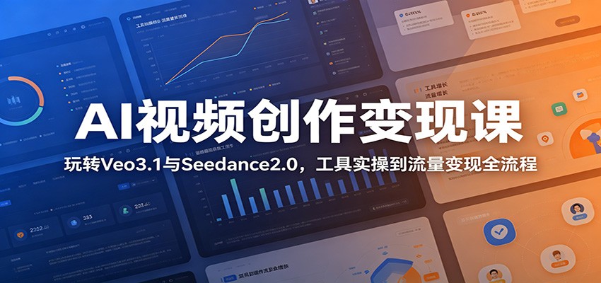 AI视频创作变现课：玩转Veo3.1与Seedance2.0，工具实操到流量变现全流程-聚合项目网