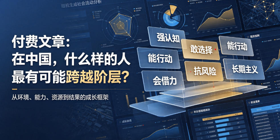 付费文章：在中国，什么样的人最有可能跨越阶层？-聚合项目网