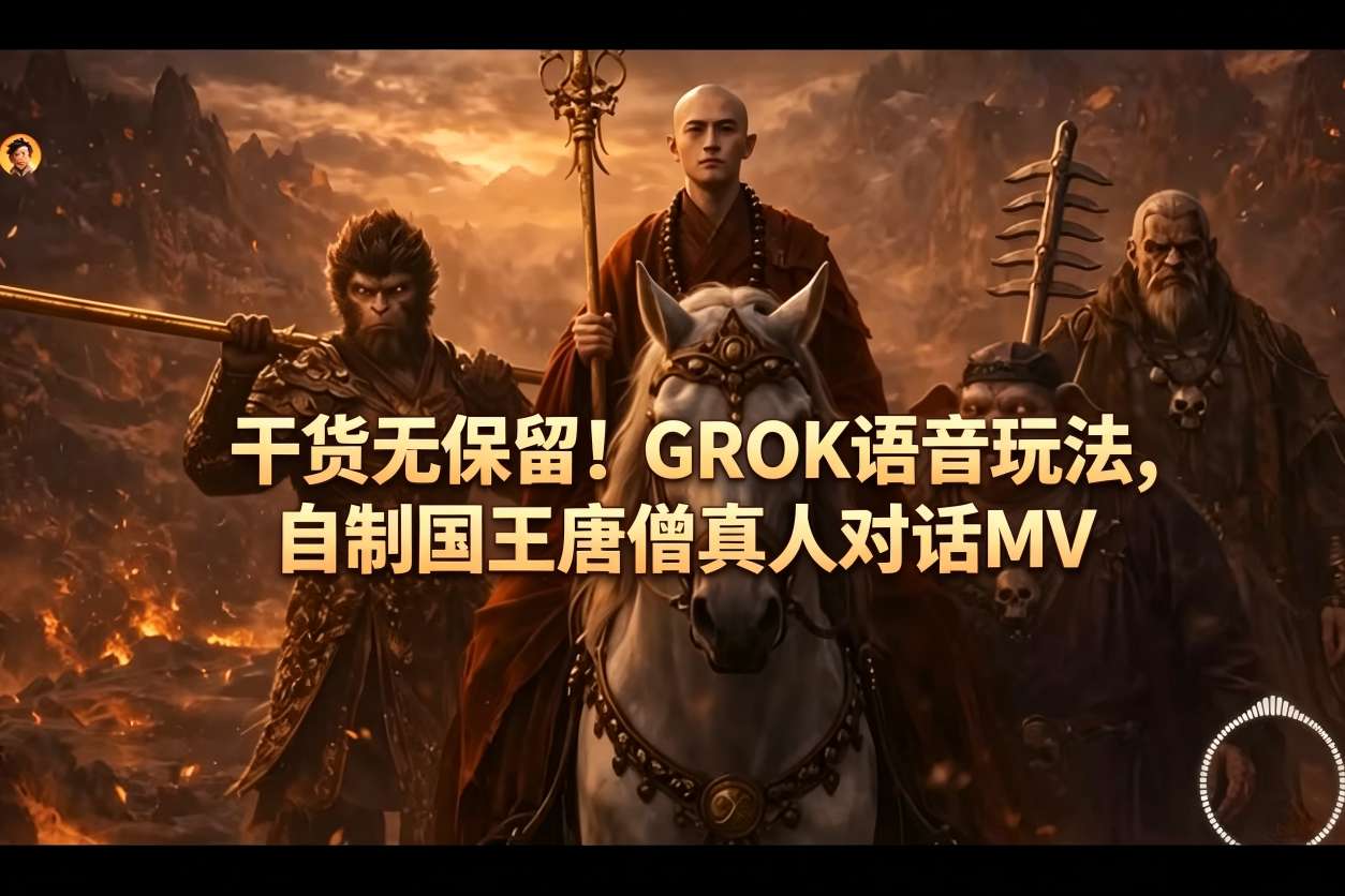 干货无保留！GROK语音玩法，自制国王唐僧真人对话MV-聚合项目网