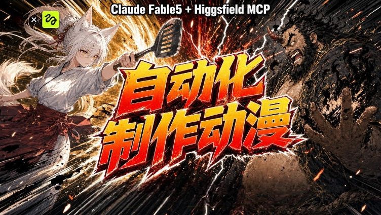 AI自动化动漫制作！Claude Fable 5接入Higgsfield MCP，直接生成完整创意内容-聚合项目网