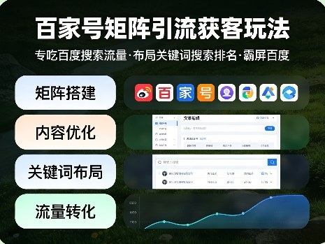 百家号矩阵引流获客玩法，专吃百度搜索流量，布局关键词搜索排名，霸屏百度-聚合项目网