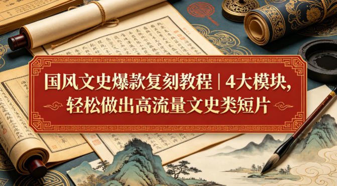 国风文史爆款复刻教程｜4大模块，轻松做出高流量文史类短片-聚合项目网