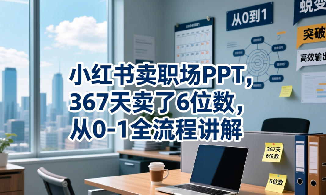 小红书卖职场PPT，367天卖了6位数，从0-1全流程讲解-聚合项目网