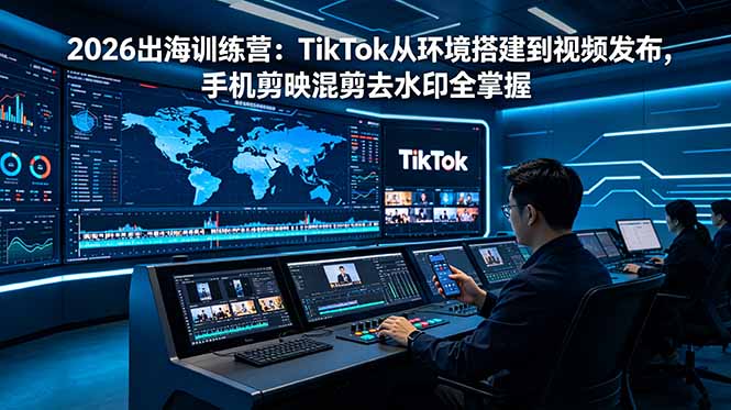 2026出海训练营：TikTok从环境搭建到视频发布，手机剪映混剪去水印全掌握-聚合项目网
