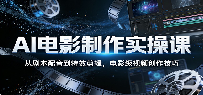 AI电影制作实操课：从剧本配音到特效剪辑，电影级视频创作技巧-聚合项目网