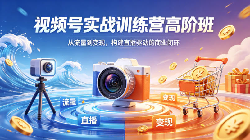 视频号实战训练营高阶班，从流量到变现，构建直播驱动的商业闭环(26年4月)-聚合项目网