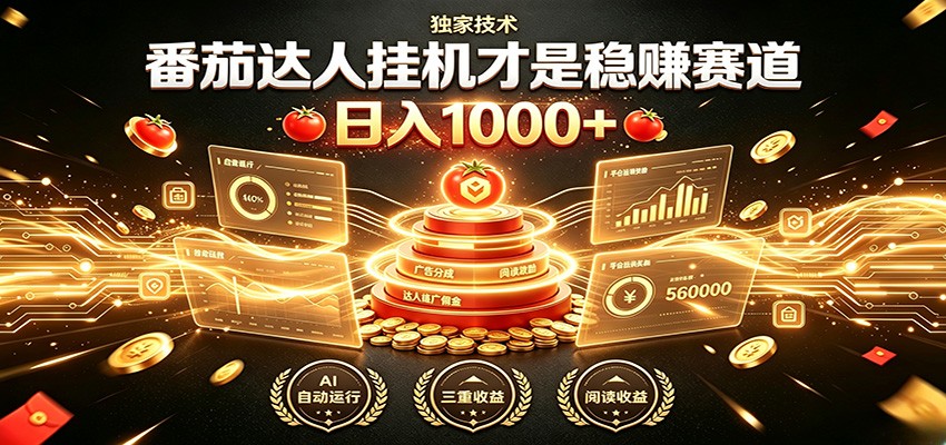 别再瞎找副业!番茄达人挂机才是稳赚赛道 日入1000+-聚合项目网