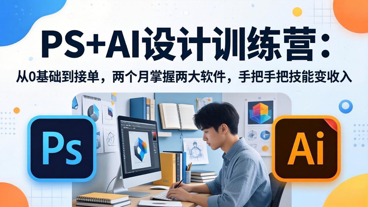 PS+AI设计训练营：从0基础到接单，两个月掌握两大软件，手把手把技能变收入-聚合项目网