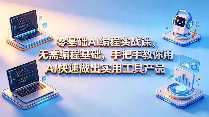 零基础AI编程实战课-更新，无需编程基础，手把手教你用AI快速做出实用工具产品-聚合项目网