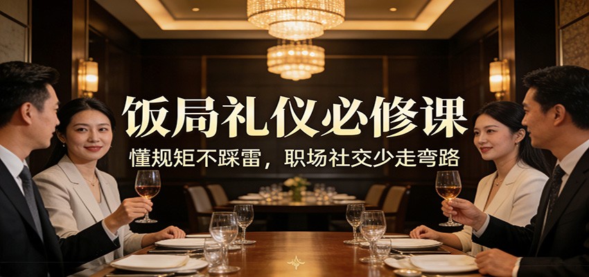 公众号收费文章：《饭局礼仪必修课：懂规矩不踩雷，职场社交少走弯路》-聚合项目网