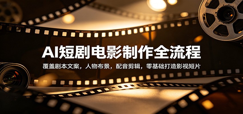 AI短剧电影制作全流程：覆盖剧本文案，人物布景，配音剪辑，零基础打造影视短片-聚合项目网