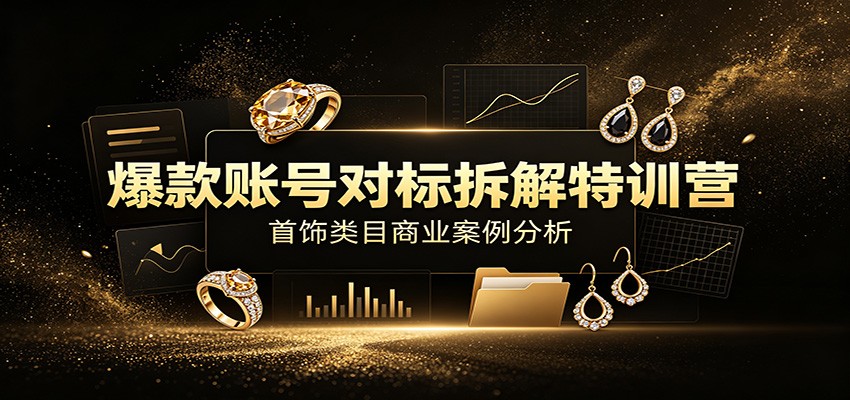 爆款账号对标拆解特训营:首饰类目商业案例分析,配套完整资料内容-聚合项目网