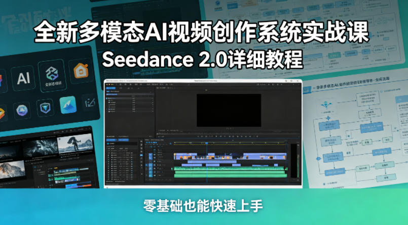全新多模态AI视频创作系统实战课，Seedance 2.0详细教程，零基础也能快速上手-聚合项目网