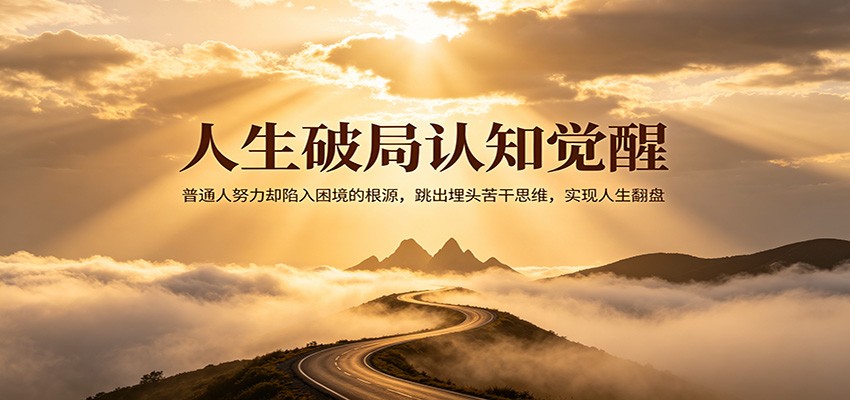 人生破局认知觉醒，普通人努力却陷入困境的根源，跳出埋头苦干思维，实现人生翻盘-聚合项目网