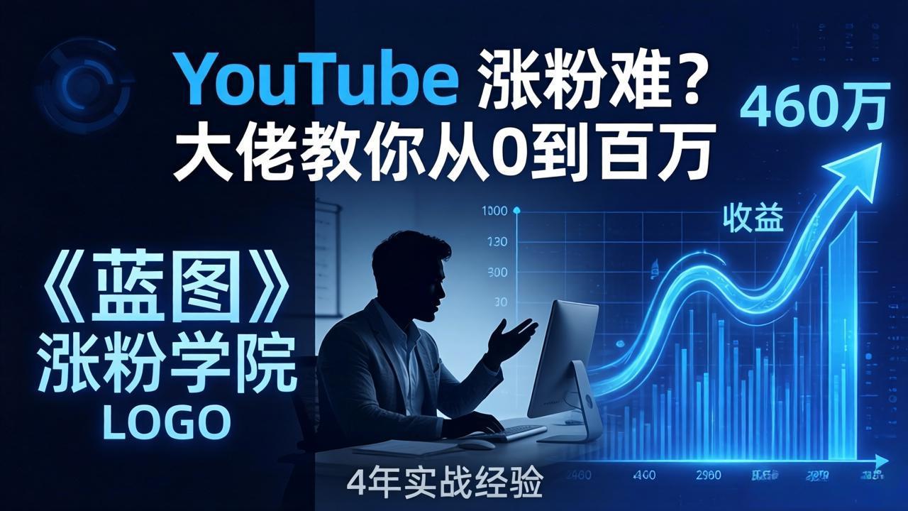 YouTube 涨粉难？《蓝图涨粉学院》：4 年赚 460 万的大佬教策略，从0到百万有路径！-聚合项目网