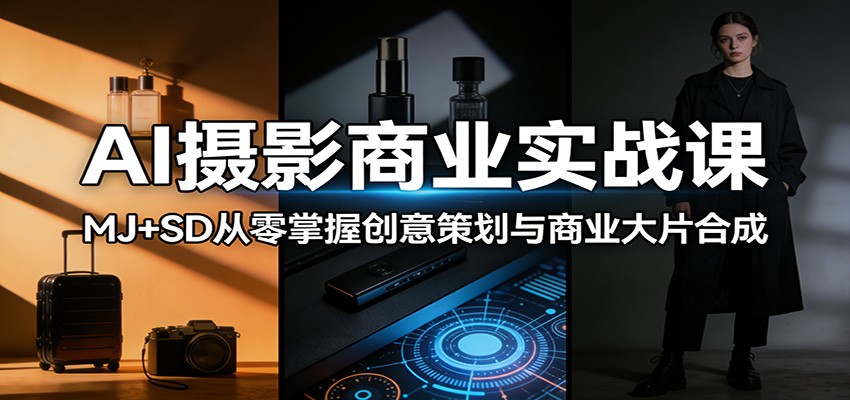 AI摄影商业实战课:MJ+SD从零掌握创意策划与商业大片合成-聚合项目网