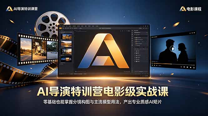 AI导演特训营电影级实战课，零基础也能掌握分镜构图与主流模型用法，产出专业质感AI短片-聚合项目网