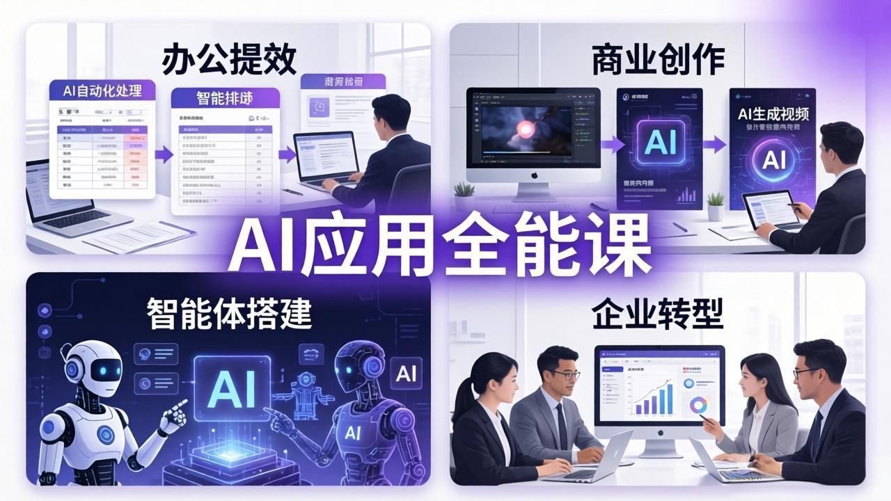 AIGC 应用师全能课-更新：办公提效、商业创作、智能体搭建、企业转型，一站式学会AI应用-聚合项目网