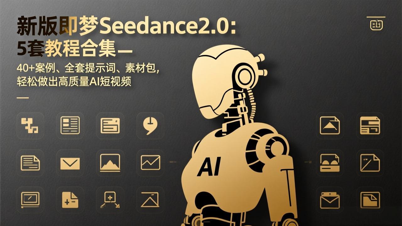 新版即梦Seedance2.0：5套教程合集，40+案例、全套提示词、素材包，轻松做出高质量AI短视频-聚合项目网