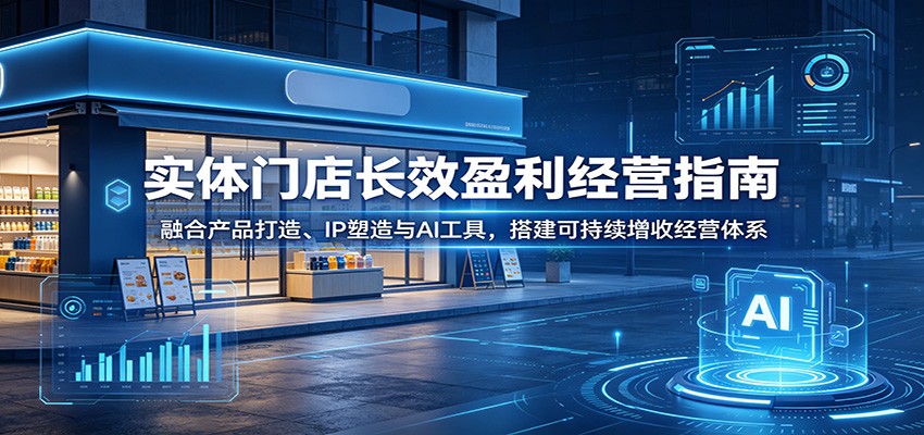 实体门店长效盈利经营指南：融合产品打造、IP塑造与AI工具，搭建可持续增收经营体系-聚合项目网